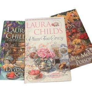 3 Books by Laura Childs Plum Tea Crazy Devonshire Scream Pekoe Most Poison New